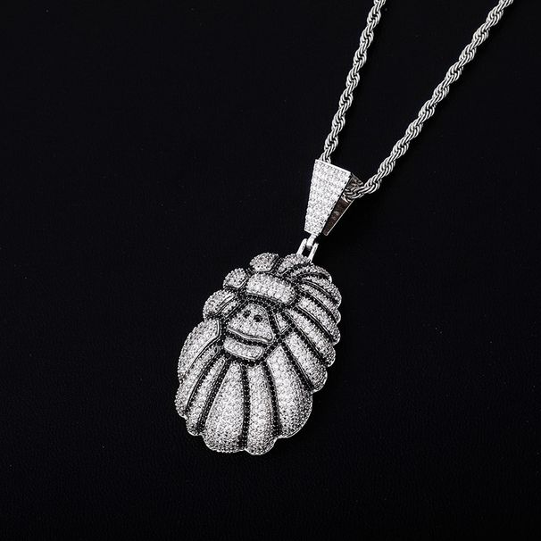 Men And Women's Jewelry Trendy Hip Hop Gorilla Pendant Necklace With Dual-Tone CZ Stones For Casual And Party Wear Necklace Gold Jewelry_ipsvogv.com