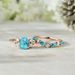 Sanjie Bohemian Fashion Water Drop Pair Light Luxury Diamond Set Turquoise Personalized Design Ring_ipsvogv.com