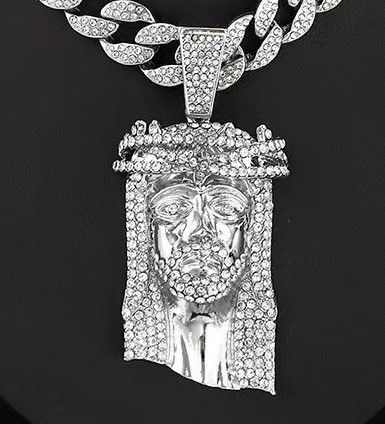 Men’s Jewelry Set Fashion Men's Jewelry Accessories Personality Exaggerated Human Head Pendant Alloy Rhinestone Hip Hop Personality Men's Pendant_ipsvogv.com