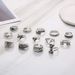 Playing Card Ring Yin Yang Relief Elephant Love Leaf Opening Adjustable 14 Rings_ipsvogv.com