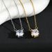 Four Claw Single Diamond Super Sparkling Zircon Light Luxury Style Titanium Steel Necklace With Feminine Temperament And_ipsvogv.com