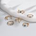 Turquoise Moon Arrow Triangle Hollow Open 6-piece Set New Ring_ipsvogv.com