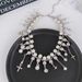 Sweet Cool Style Cross Double Layer Pearl Necklace Four Star Heavy Industry Exquisite High End Tassel Collarbone Chain_ipsvogv.com