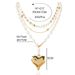 Creative Multi Layer Pearl Alloy Heart Pendant Necklace Cross Border Retro Round Bead Necklace Female_ipsvogv.com