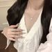 Sparkling Four Leaf Clover Zircon Necklace 2024 New Edition, Niche, Light Luxury, High-end Feeling, Titanium Steel Non_ipsvogv.com
