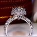 New Fashionable Elegant Flower Pattern Women's Wedding And Engagement Princess Diamond Ring_ipsvogv.com