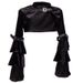 Women's Clothing Short slim dress coat Women's long sleeved small cape waistcoat Spring and autumn casual velvet small outerwear top_ipsvogv.com