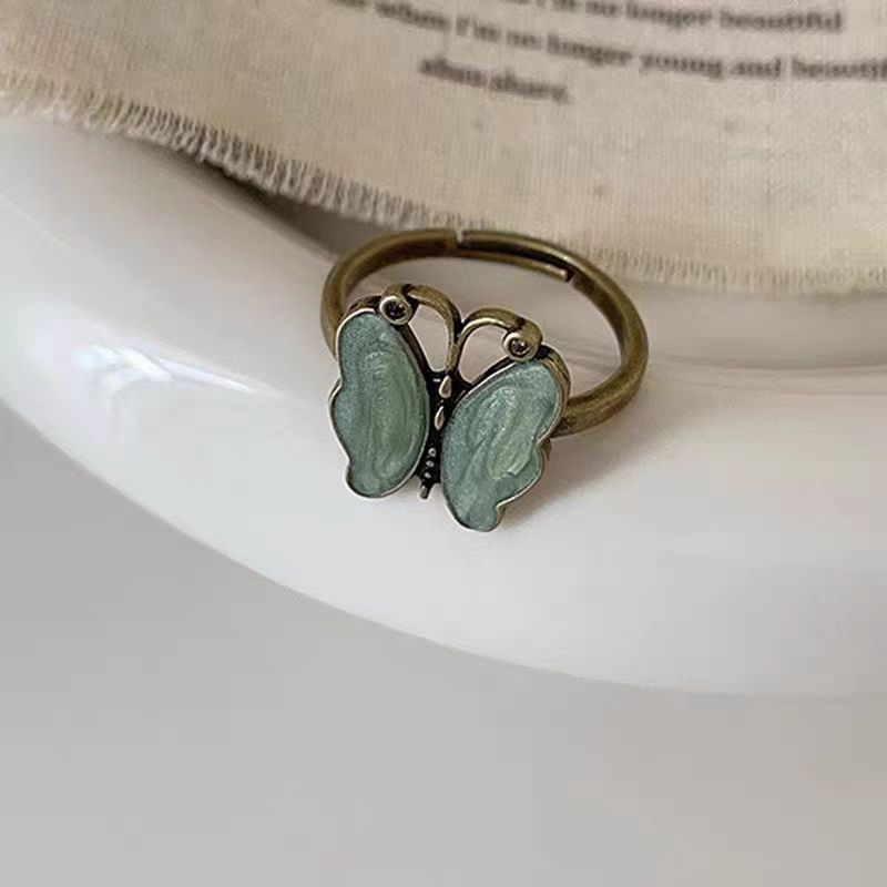 New Chinese Style Butterfly Flower Women's Vintage Unique Index Finger Ring, Niche High-end Ring_ipsvogv.com
