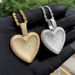Women's Jewelry Heart-Shaped Cubic Zirconia Pendant Necklace, Hip Hop Style Fashion Chain For Women, Adjustable Length 51-80cm_ipsvogv.com