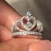 Classic Micro Inlaid Diamond Crown White Gold Rose Gold Ring_ipsvogv.com
