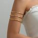 Simple Hollow Three-Layer Metal Arm Ring Personalized Geometric Hip-Hop Punk Niche Arm Bracelet Opening Adjustable Body Chain_ipsvogv.com