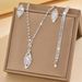 Women’s Jewelry Set Fashion Fashion Full Diamond Jewelry Set New Shiny Zircon Wedding Party Necklace Earrings Bracelet Set Party Wear_ipsvogv.com