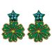 Flower earrings Personality trend five pointed star handmade rice bead earrings holiday style_ipsvogv.com