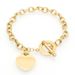 Women's Jewelry Fashion Love Stainless Steel Bracelet Peach Heart Shaped Letter Rose Gold Bracelet T Shaped Titanium Steel Bracelet_ipsvogv.com