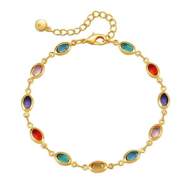 Exotic colorful acrylic light luxury temperament bracelet plated with K real gold chain travel seaside commemorative bracelet_ipsvogv.com