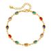 Exotic colorful acrylic light luxury temperament bracelet plated with K real gold chain travel seaside commemorative bracelet_ipsvogv.com