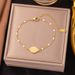 Geometric Portrait Round Cross Pendant Necklace Titanium Steel Gold Plated Material Clavicle Chain Jewelry Female_ipsvogv.com