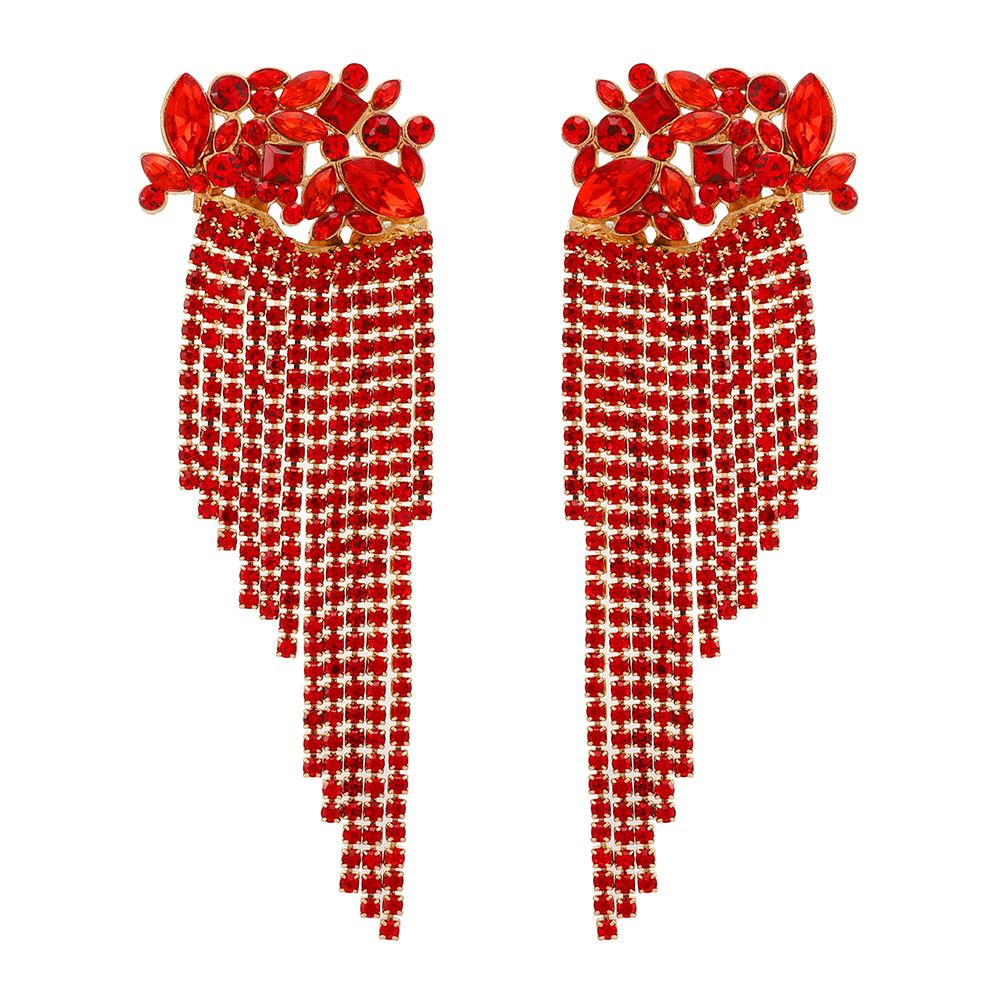Fashionable small fresh tassel pendant sweet girl street shooting temperament versatile rhinestone jewelry earrings_ipsvogv.com