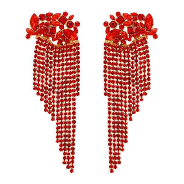 Fashionable small fresh tassel pendant sweet girl street shooting temperament versatile rhinestone jewelry earrings_ipsvogv.com