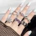 Fashionable And Versatile Diamond Inlaid Zircon Heart-shaped Star Opening Ins, Cool Style, Niche Personality, High-end_ipsvogv.com