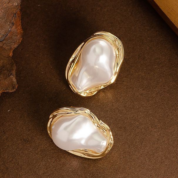 Silver Needle Fashionable Exaggerated Baroque Alien Pearl With A Cold And Cool Style, High End Earrings_ipsvogv.com