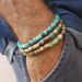 Natural Stone Wood Chips Coconut Shell Elastic Beaded Bracelet Set Retro Couple Beach Bracelet_ipsvogv.com