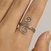 Jewelry Metal Thread Wrapped Open Female Personality Geometric Coil Gold Hoop Ring Handpiece_ipsvogv.com