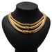 Men's Jewelry K Gold Cuban Necklace Brass Men's Whip Chain Necklace Bracelet Short Clavicle Chain_ipsvogv.com