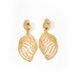 INS Style Brass Fashionable Elegant Women's Versatile Gold Exaggerated Personality Long Leaf Earrings_ipsvogv.com