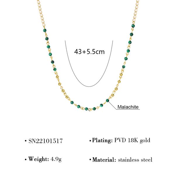 Summer Crystal Beaded Handmade Chain Diy Stainless Steel Necklace Female Retro French Clavicle Chain_ipsvogv.com