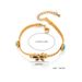 Fashion Gold Bracelet Inlaid With Turquoise Titanium Steel Cuban Butterfly Versatile Niche Jewelry_ipsvogv.com