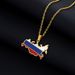 stainless steel Russian map necklace couple style ethnic style popular personality oil drop titanium steel accessories_ipsvogv.com