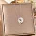 Letter Interlocking Safety Buckle Titanium Steel Necklace Women's Sheepskin White Jade High-end Feeling Collarbone Chain_ipsvogv.com