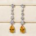 Cao Shi's Korean Edition New Pear Water Drop Shaped Zircon Long Tassel Fashion Women's Earrings_ipsvogv.com
