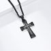 Niche design full diamond titanium steel cross necklace personality hip hop men and women trendy wear accessories_ipsvogv.com