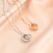 New Geometric Square Double Ring Interlocking Necklace With High-end Niche Design, Women's Neck Chain, Internet Famous_ipsvogv.com