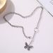 Cross-border Jewelry, Fashion Alloy Butterfly Shape Pendant, Necklace, Female, Geometric Fringed Ring Temperament Necklace._ipsvogv.com