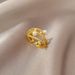 【 Genuine Gold 】 Fashion Design Geometric Opening Ring Angel Wings Temperament ins Fashion Quality Index Finger Ring_ipsvogv.com