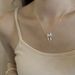 Brass Electroplated Thick Silver Ribbon Bowknot Rice Bead New Simple Niche Design Sense Cool Ins Necklace_ipsvogv.com