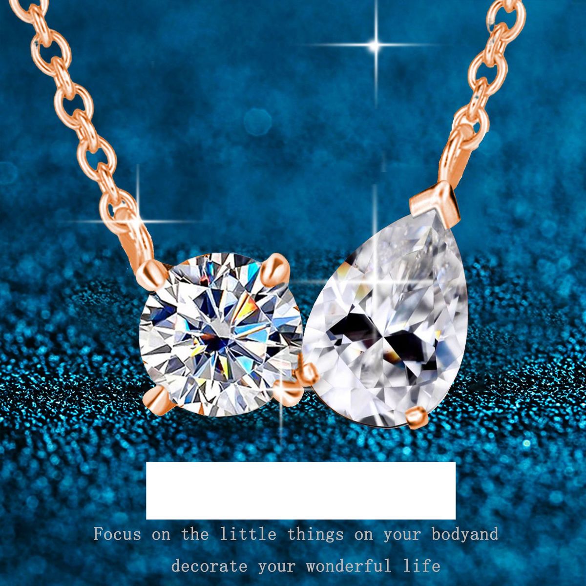 Water Drop Round Diamond S925 Sterling Silver Moissanite Necklace For Women Luxury High End_ipsvogv.com
