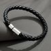 New Style Personality Simple Leather Woven Alloy Magnetic Buckle Men's Bracelet Jewelry_ipsvogv.com