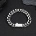 Unisex Hip Hop Spring Buckle Stainless Steel Chain Encrypted Cuban Chain Titanium Steel Jewelry High End Men's Bracelet_ipsvogv.com