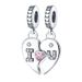 Women's Jewelry Copper Plated Silver Pendant Love Heart Shaped LOVE Two Piece Pendant Valentine's Day Gift_ipsvogv.com
