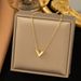 Korean Fashion V-letter Titanium Steel Non Fading Necklace For Women, Simple And Personalized Letter Pendant, Collarbone_ipsvogv.com