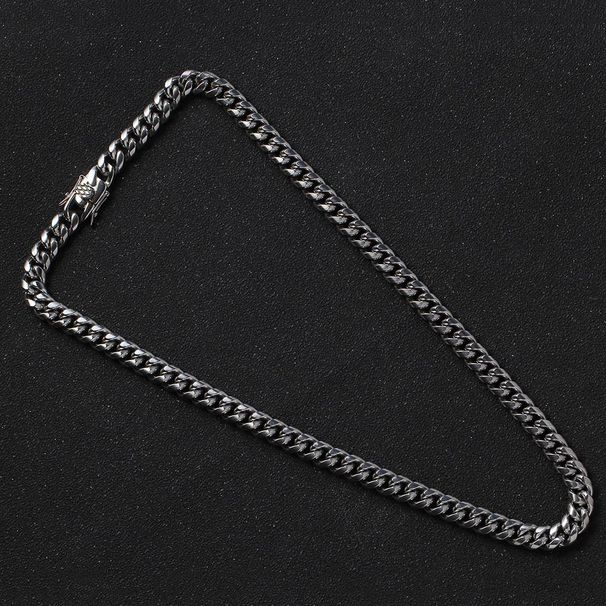 Men's Jewelry Round Grinding Cuban Chain Stainless Steel Necklace Domineering Men's Cuban Necklace Hip Hop Jewelry_ipsvogv.com