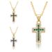 Unisex Exaggerated Street Trend Hip Hop Sweet Cool Style Micro Inlaid Colorful Cross Necklace Pendant Personality Versatile Clavicle Chain_ipsvogv.com