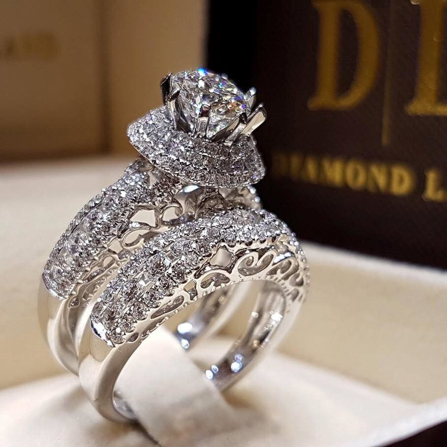 Sanjie's New Double Layer Micro Simulated Zircon Set Luxury Party Hand Ring_ipsvogv.com