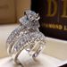 Sanjie's New Double Layer Micro Simulated Zircon Set Luxury Party Hand Ring_ipsvogv.com