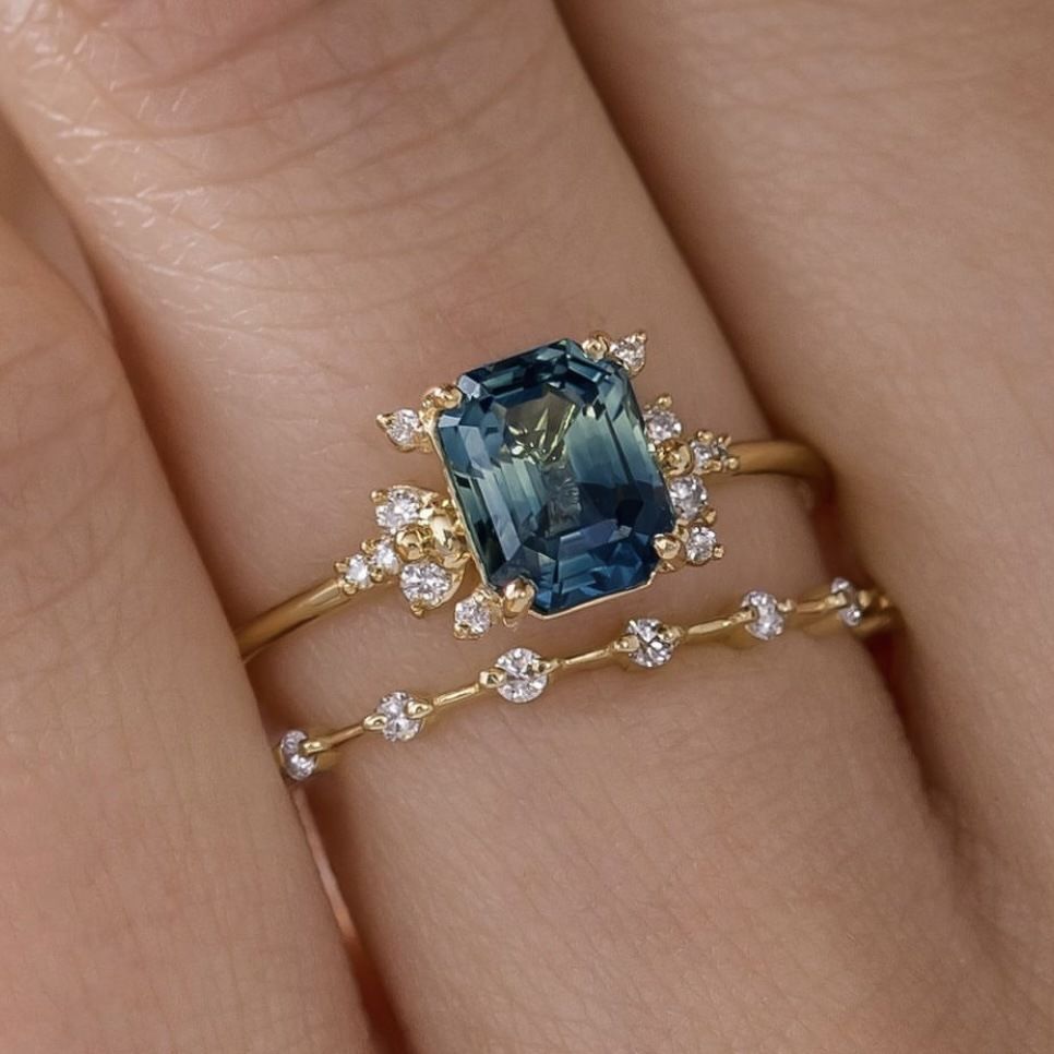Sanjie Accessories Couple Ring, Simple And Fashionable Deep Blue Zircon Ring Jewelry For Women_ipsvogv.com