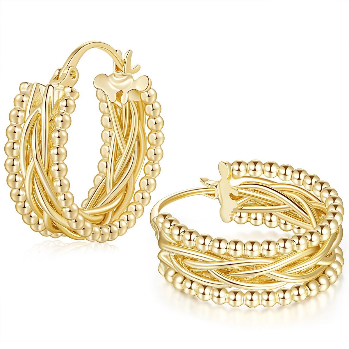 Women’s Jewelry Set Fashion Fashion Temperament Versatile Multi Circle Irregular Pattern Earrings For Women Brass Real Gold Electroplated Earrings_ipsvogv.com